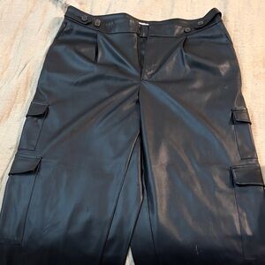 Black Faux Leather Pants